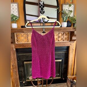 Lulu's Glittering Pink Dress with Straps